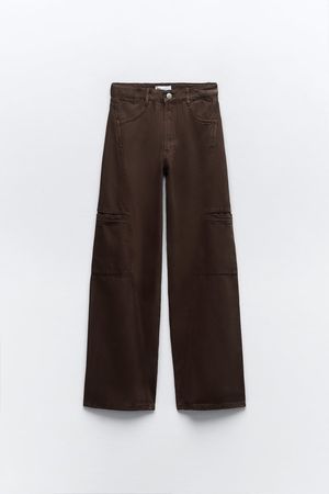 MID RISE CARGO PANTS - Brown | ZARA United States