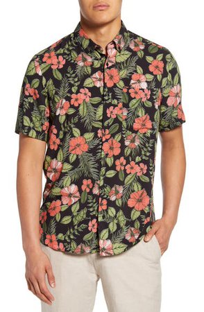 HUGO Ekilio Relaxed Fit Floral Short Sleeve Button-Down Shirt | Nordstrom
