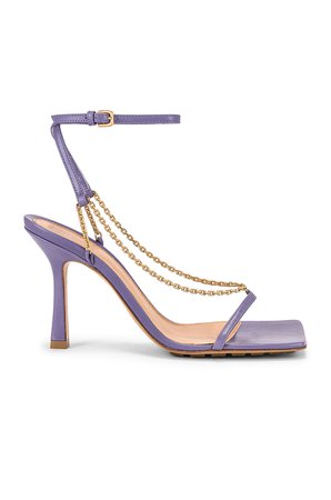 Bottega Veneta Ankle Strap Chain Sandals in Lavender | FWRD