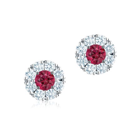 Birks Snowflake Cluster Diamond Earrings with Ruby | Birks