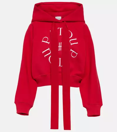 Medallion Cotton Jersey Hoodie in Red - Patou | Mytheresa