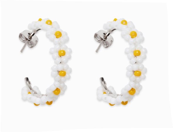 daisy beed hoop earrings