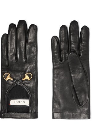 Gucci | Horsebit-detailed leather gloves | NET-A-PORTER.COM