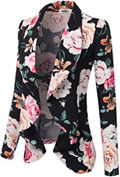DOUBLJU Classic Draped Open Front Blazer for Women with Plus Size BLACKIVORY Medium at Amazon Women’s Clothing store