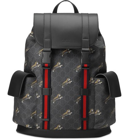 Gucci GG Supreme Tigers Canvas Backpack | Nordstrom