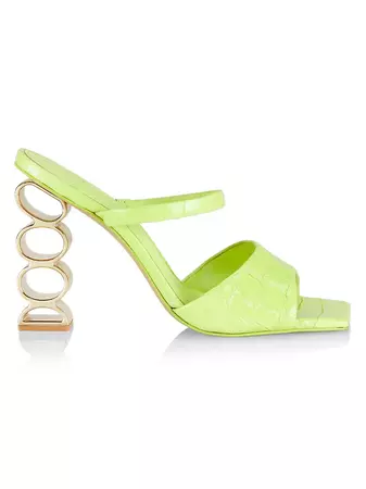 Shop Cult Gaia Bahar Croc-Embossed Leather Sandals | Saks Fifth Avenue