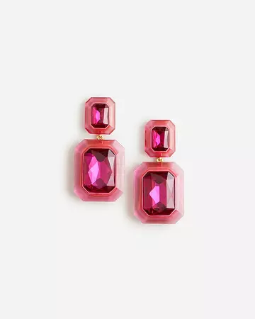 J.Crew: Oversized Faceted-crystal Drop Earrings For Women