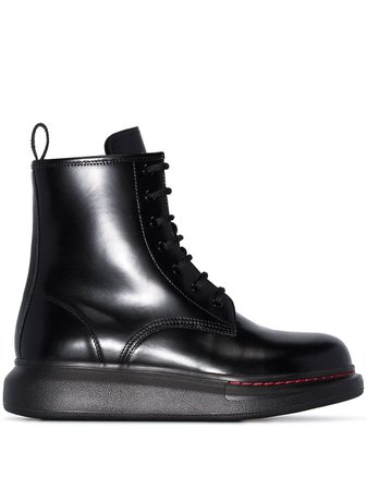 Black Alexander McQueen Platform Ankle Boots | Farfetch.com