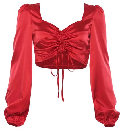 red satin top