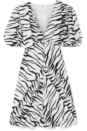 RIXO | Zanita zebra-print crepe de chine mini dress | NET-A-PORTER.COM