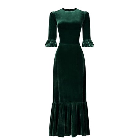 The Vampire's Wife Emerald Velvet Dress