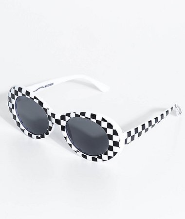 Petals & Peacocks Nevermind White Checkerboard Sunglasses | Zumiez