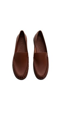 MNG gathered leather moccasin
