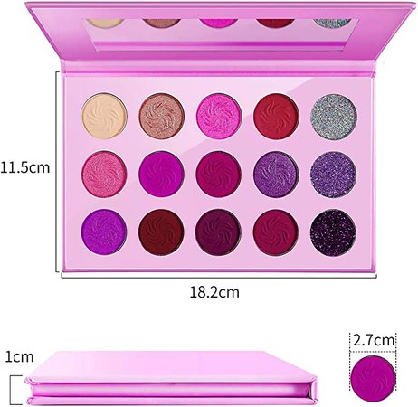 Makeup Palettes Eyeshadow Matte and Glitter,Afflano Professional Highly Pigmented 15 Color,Dream Purple Pink Dark Red Violet Cute Bright Shimmer Small Travel Eyeshadow Pallet Cosmetic for Girls Women : Amazon.ca: Beauty & Personal Care