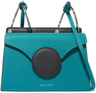 Danse Phoebe Mini Color-block Textured-leather Shoulder Bag - Turquoise