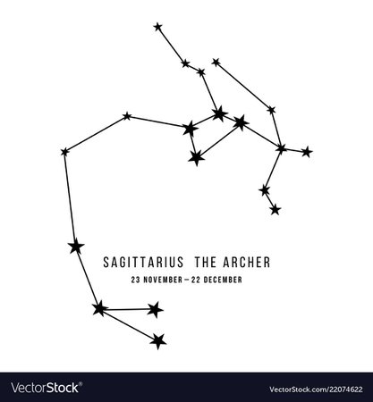 Zodiac constellation sagittarius Royalty Free Vector Image