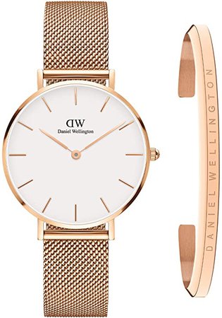 Daniel Wellington Women's DW00500003 Gift Set - Classic Petite Melrose 32mm with Rose Gold Classic Cuff Watch: Amazon.ca: Watches