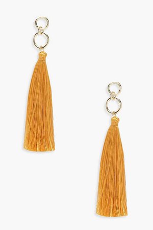 Gold Ring Tassel Earrings | Boohoo