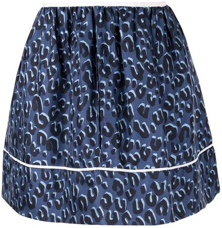 Pre-Owned leopard pattern skirt