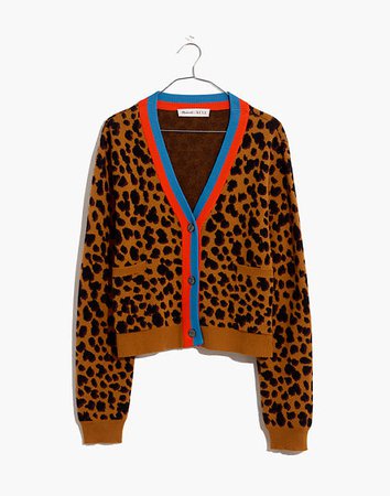 Madewell x Kule Leopard Sinclair Crop Cardigan Sweater
