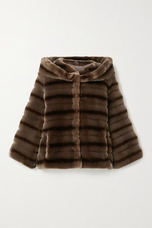 FAZ NOT FUR Swinger striped faux fur jacket