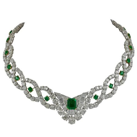Cartier, Emerald and diamond necklace