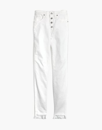 10" High-Rise Skinny Jeans in Pure White: Step-Hem Edition