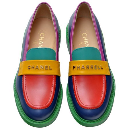 Chanel x Pharrell Capsule Collection Multicolor Loafers Size 39.5 Woman NEW For Sale at 1stdibs