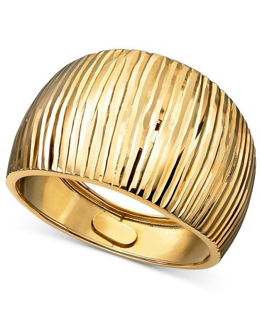Macy's 14k Gold Diamond Cut Cigar Band Ring