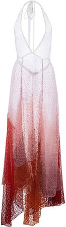 Missoni Ombrè Asymmetric Pointelle-Knit Halter Dress Size: 38