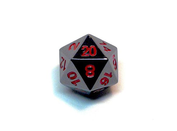 Amazon.com: Solid Metal Polished Black D20 Polyhedral Dice Single Die Mirror Finish by Hedral: Toys & Games
