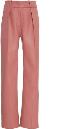 Faux Leather High Waisted Straight Leg Pants