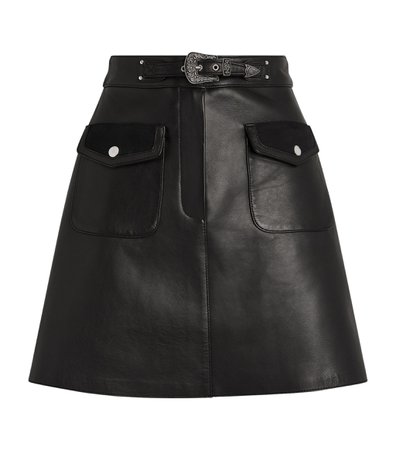Maje Black Leather Western Skirt | Harrods.com
