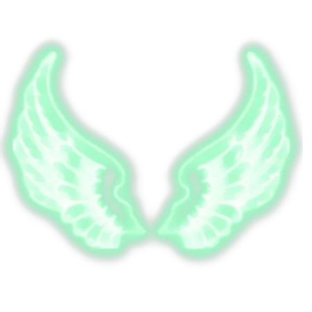 neon green angel wings sign