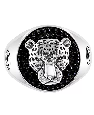 EFFY Collection EFFY® Black Spinel Panther Ring in Sterling Silver