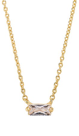 gorjana Amara Solitaire Necklace in White CZ & Gold | REVOLVE
