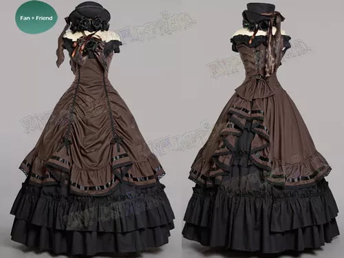 Black Butler / Kuroshitsuji Cosplay, Ciel Phantomhive Dance Ball Dress Maxi Skirt Costume Set* Burgundy, Black, Brown, Lilac