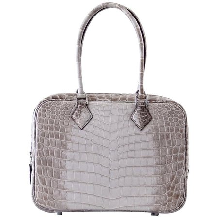 Hermes Plume 28 Bag Gris Cendre Himalaya Exquisite Gray For Sale at 1stdibs