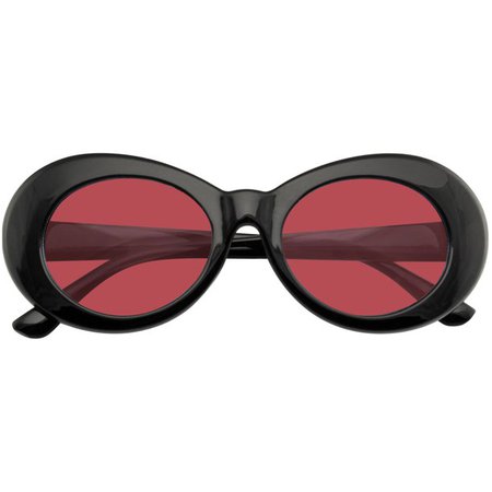 Emblem Eyewear - Emblem Eyewear - Retro Round 1990's Fashion Clout Goggle Oval Color Tone Black Sunglasses - Walmart.com - Walmart.com