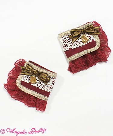 Chocolatier Logo Ribbon Cuffs - Angelic Pretty