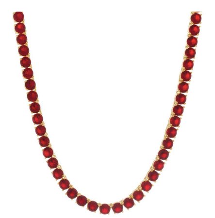 red ruby diamond tennis necklace