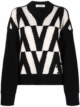 Valentino V logo knitted jumper