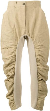 cropped trousers with ruched panels