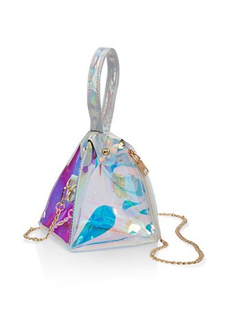 Pyramid Iridescent Crossbody Bag - Rainbow