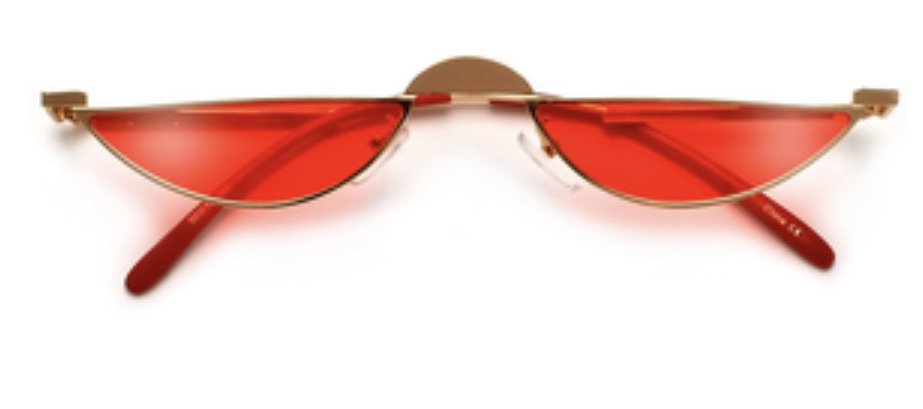 ultra slim edgy half frame sunglasses