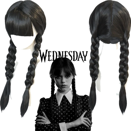 Wednesday Addams Black Cosplay Wig