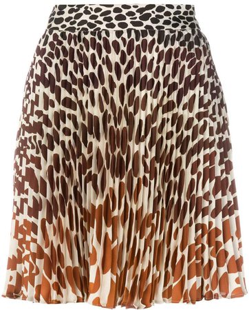 leopard pleated skirt