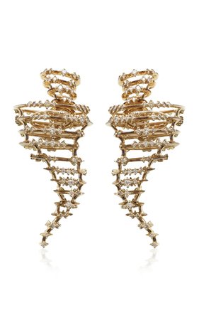Tornado 18k White Gold Diamond Earrings By Bibi Van Der Velden | Moda Operandi