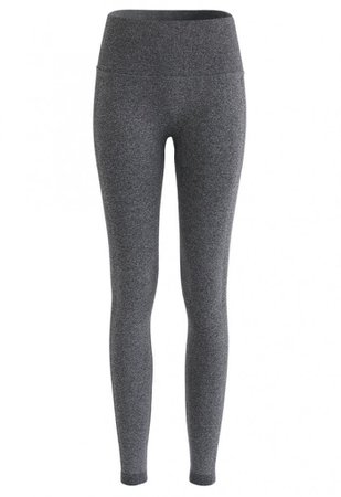 Butt Lift High-Rise Fitted Yoga Leggings in Grey - Pants - BOTTOMS - Retro, Indie and Unique Fashion