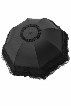 Black Lace Telescopic Gothic Umbrella Parasol | Gothic